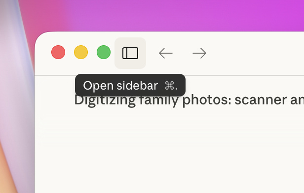 Open sidebar button